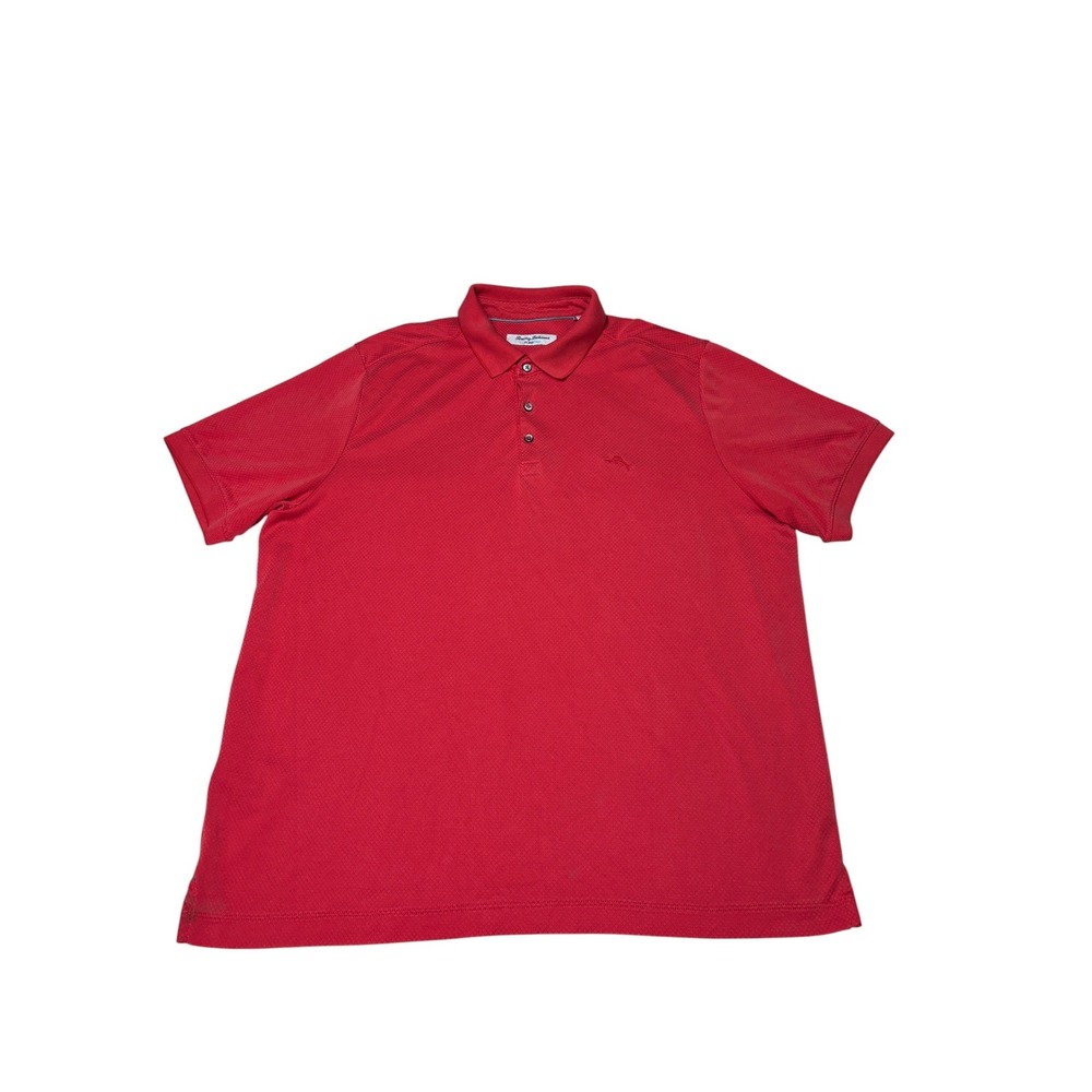 Tommy Bahama IslandZone‎ Mens XL Red Polo Shirt Short Sleeve Tencel Coolmax